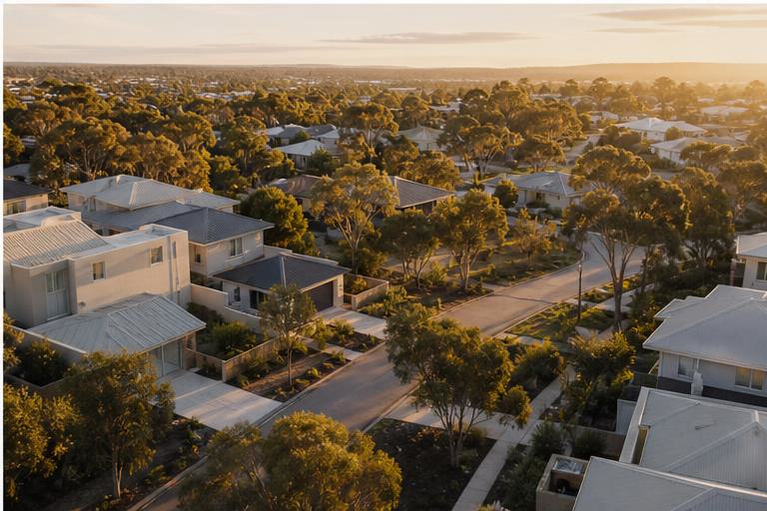 Perth suburbs at golden hour